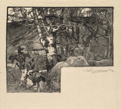 Fontainebleau-skogen: Ri til hundene ved Mont-Gérard av Auguste Louis Lepère