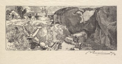 Fontainebleau-skogen: Sandsteinbrudd av Auguste Louis Lepère