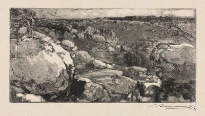 Fontainebleau-skogen: The Cirque of Long-Rocher av Auguste Louis Lepère