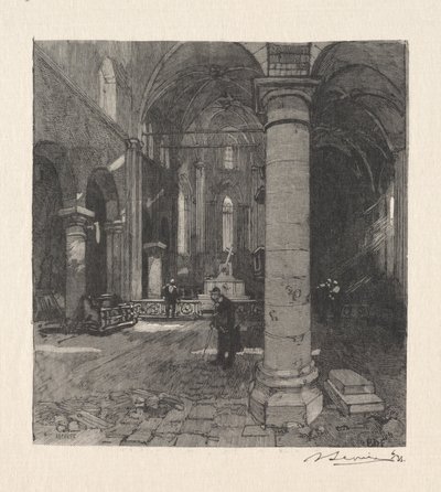 Kirkens indre av Auguste Louis Lepère