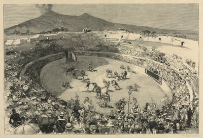 Italia. Festivalen i Pompei, Gladiatornes sirkus, 1884. av Auguste Louis Lepère