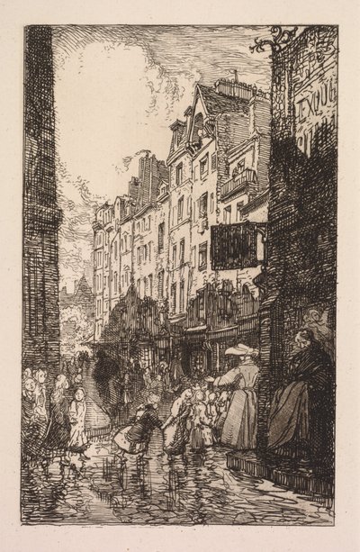 La Biévre, Les Gobelins, Saint-Séverin: Saint-Séverin-distriktet: Rue des Prêtres Saint-Séverin, av Auguste Louis Lepère