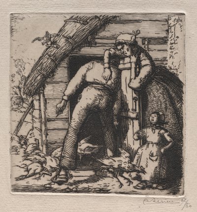 Hønsehuset fanger den største. av Auguste Louis Lepère