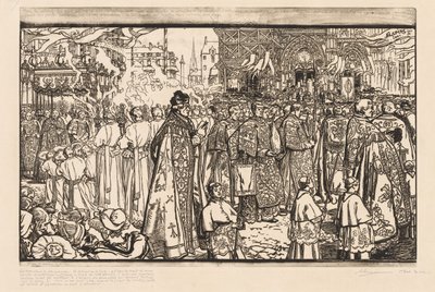 Corpus Christi-prosesjonen i Nantes av Auguste Louis Lepère