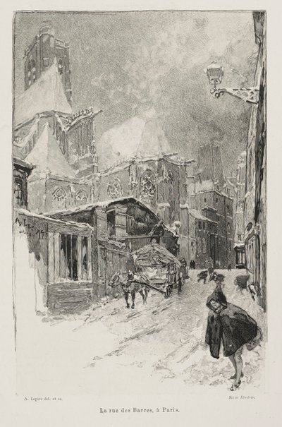 Rue des Barres, Paris av Auguste Louis Lepère
