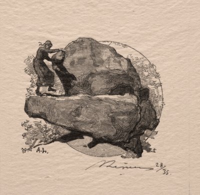 Den rystende steinen. av Auguste Louis Lepère