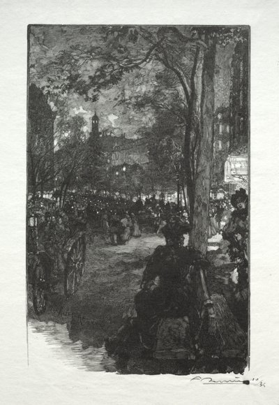 Boulevard Montmartre, kveld av Auguste Louis Lepère
