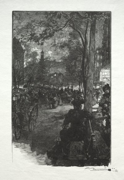 Boulevard Montmartre, kveld. av Auguste Louis Lepère