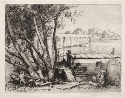 Poissy-broen av Auguste Louis Lepère