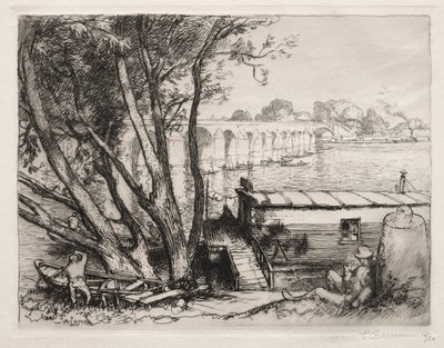 Poissy-broen, 1917. av Auguste Louis Lepère