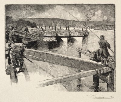 Omnibusgarasjen. av Auguste Louis Lepère