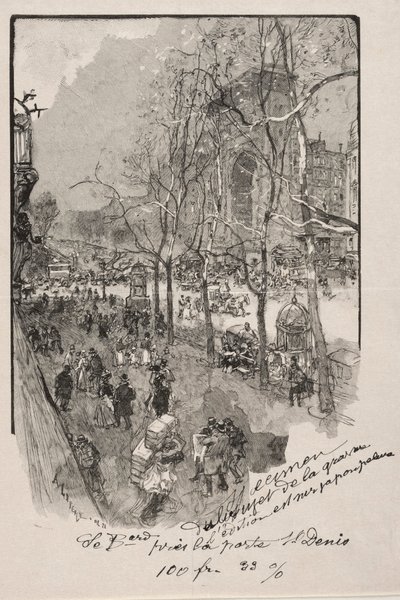 The Boulevards, nær Porte St. Denis av Auguste Louis Lepère