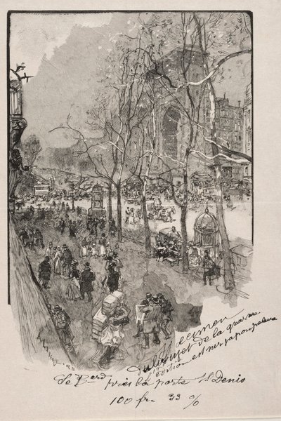 The Boulevards, nær Porte St. Denis. av Auguste Louis Lepère