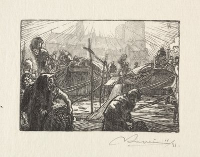 Notre Dame sett fra Apple Market av Auguste Louis Lepère