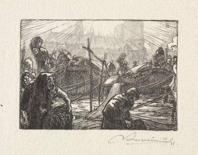 Notre Dame sett fra eplemarkedet. av Auguste Louis Lepère