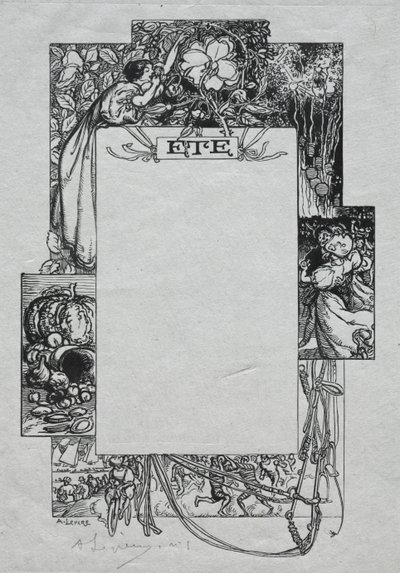 Paris Almanac, 1897: Dekorativ kant, sommer av Auguste Louis Lepère