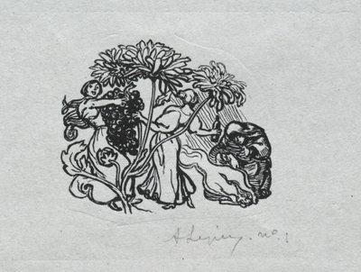 Paris Almanac, 1897: Halestykke, høst, 1897. av Auguste Louis Lepère
