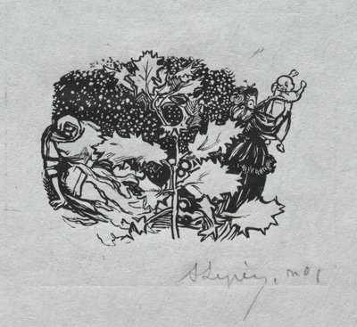 Paris-almanakk, 1897: Halestykke, vinter, 1897. av Auguste Louis Lepère