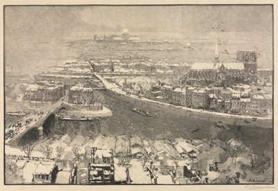 Paris under snø av Auguste Louis Lepère
