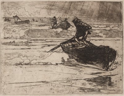 Fiskere på flukt før stormen, 1892. av Auguste Louis Lepère