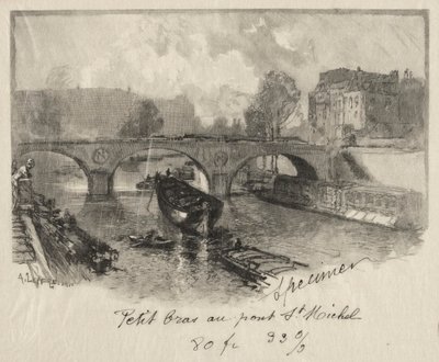 Håndvåpen ved Pont St. Michel av Auguste Louis Lepère
