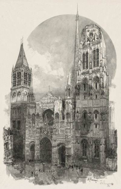 Illustrert Rouen: Katedralen i Rouen av Auguste Louis Lepère