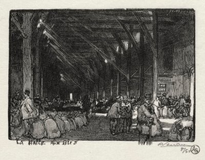 Illustrert Rouen: Halle aux Blès av Auguste Louis Lepère
