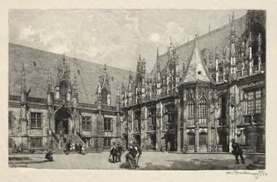 Illustrert Rouen: The Palace of Justice, 1896. av Auguste Louis Lepère