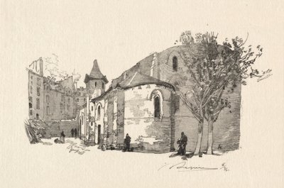 St. Julien le Vauvre, Utvendig utsikt av Auguste Louis Lepère