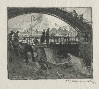 Slusen til St. Martin-kanalen av Auguste Louis Lepère