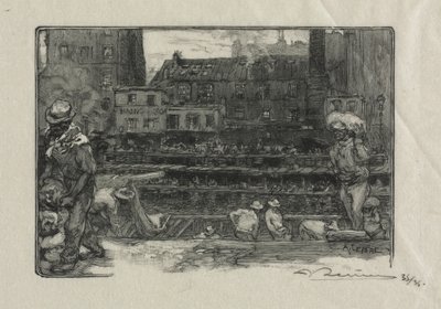 Avlastere av Gipskanalen St. Martin, 1890. av Auguste Louis Lepère
