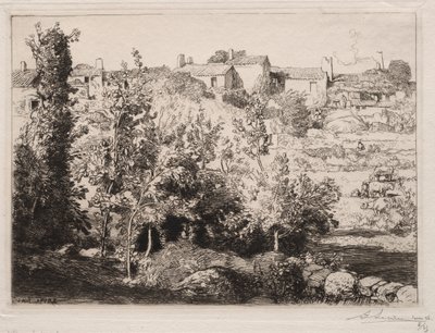 Landsbyen Meule, 1907. av Auguste Louis Lepère