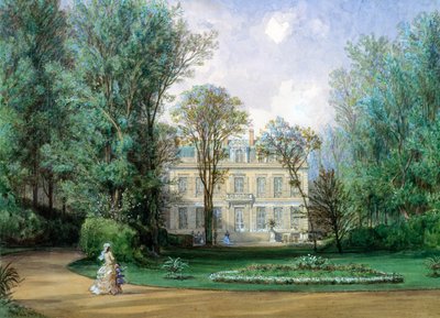Hotel Rainbeaux, Avenue des Champs Elysees og 57 Rue de Ponthieu, Paris, 1868 (wc på papir) av Auguste-Paul-Charles Anastasi