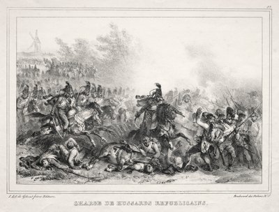 Album for 1833: Charge of Republican Hussars av Auguste Raffet