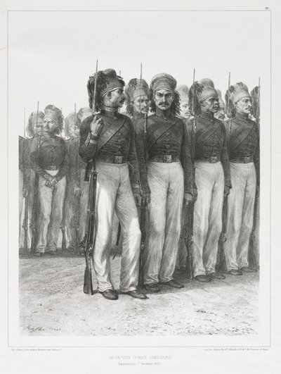 Tyrkisk infanteri, chasseurs, 1837. av Auguste Raffet