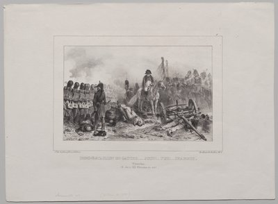 Litografisk album fra 1837: Halvbataljon på venstre side... Sikt!... Brann!... Last av Auguste Raffet