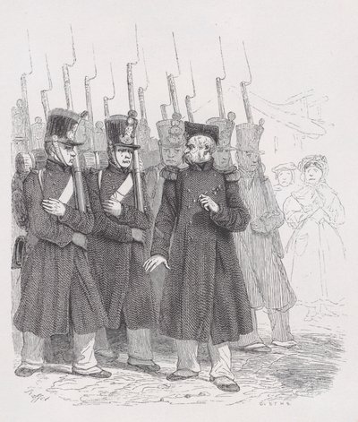 Den gamle korporalen fra The Complete Works of Béranger, 1836. av Auguste Raffet