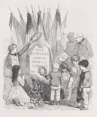 The Tombs of July fra The Complete Works of Béranger, 1836. av Auguste Raffet