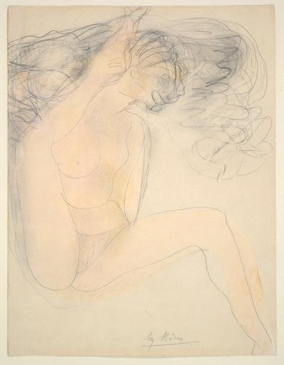 Naken - hæl på øret av Auguste Rodin