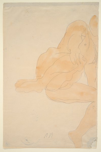 Sittende naken, hevet kne av Auguste Rodin
