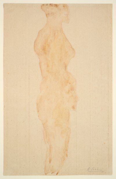 Naken stående, sett fra siden av Auguste Rodin