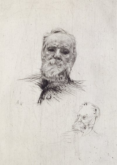 Portrett av Victor Hugo (1802-85) (litho) av Auguste Rodin