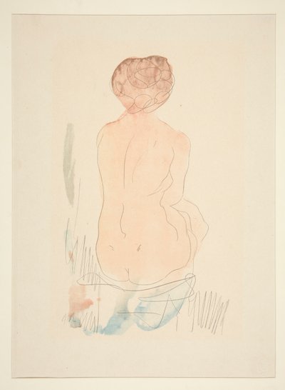 Sittende naken, sett fra baksiden av Auguste Rodin