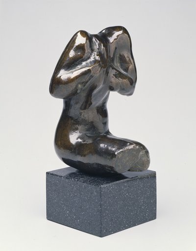 Liten sittende kvinnelig overkropp, moderne støpt (bronse) av Auguste Rodin
