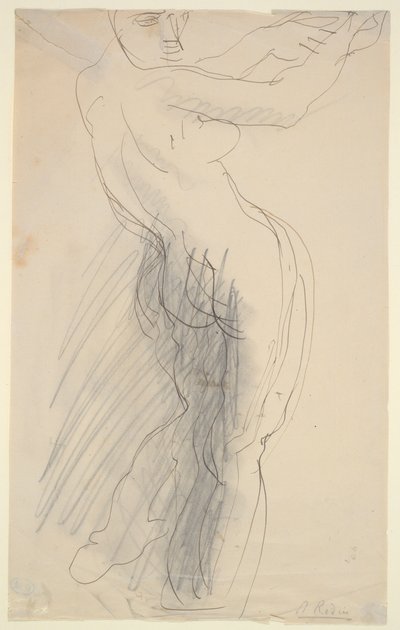 Stående kvinne naken, armene hevet av Auguste Rodin