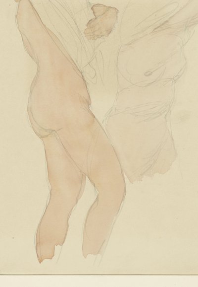 Studieark med to kvinner som tar av seg skjortene av Auguste Rodin