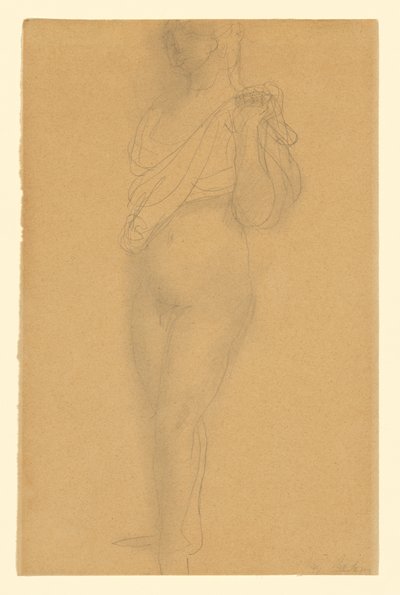 Studie eines Aktes mit Draperie av Auguste Rodin