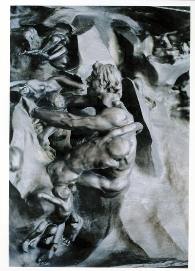 The Gates of Hell, detalj av Ugolino og hans sønner, venstre midtpanel, ca. 1887 bronse av Auguste Rodin