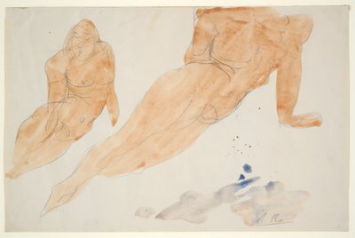 To liggende nakenbilder av Auguste Rodin