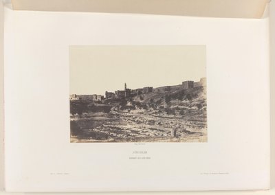 Birket-es-Soultan-bassenget utenfor den gamle bymuren i Jerusalem Jerusalem. Birket-es-Soultan (tittel på objekt) av Auguste Salzmann